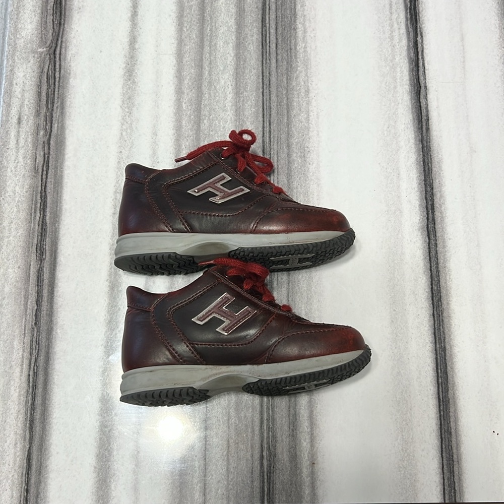 Hogan Red Sneakers with Decorative Stitching